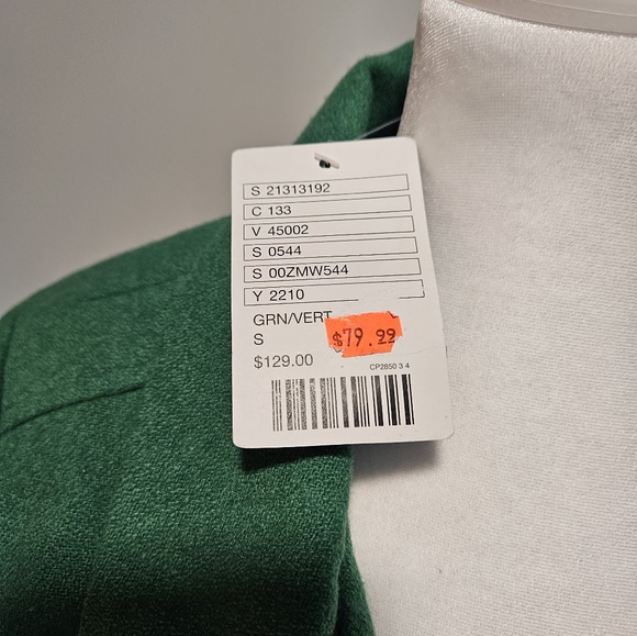 Cooperative Kelly-green button-down pea coat size small. NWT - Picture 7 of 7